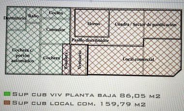 ¡Casa de cuatro ambientes en Planta alta + Local comercial y vivienda c/ Garage en Venta!