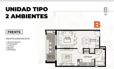 Departamento 2 Ambientes en venta,Tigre a Estrenar