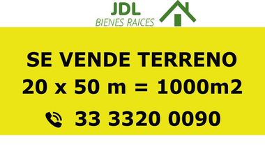 ¡Terreno antigua la penal oblatos 20x50=1,000 M2