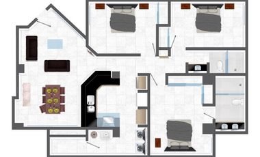Departamento AMUEBLADO en renta en Col. Zaragoza. VERACRUZ, VER. PARA ESTRENAR