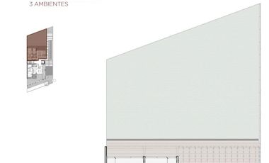 Departamento de tres ambientes con jardín propio en alquiler