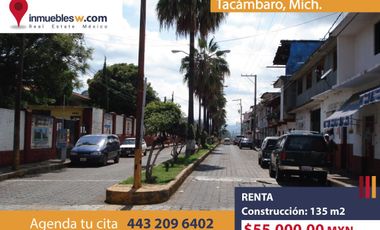 LOCAL COMERCIAL EN RENTA EN EL CENTRO DE TACAMBARO, MICH
