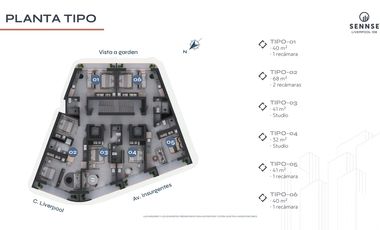 Preventa de departamento en Liverpool 108, colonia Juárez. Tipo 1