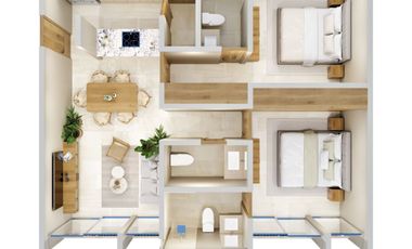 Departamento en venta Mérida Yucatán, Teana Temozón Norte