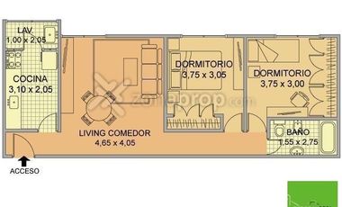 Alquiler departamento 3 ambientes, con cochera - Av. Cabildo