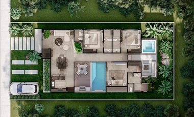 Villa en Venta en Tulum Country Club 3 habitaciones Campo de Golf Alberca privada Plusvalia