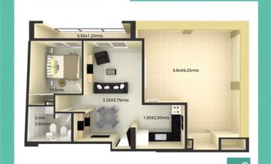 1 Dormitorio con terraza - Edificio Miraggio