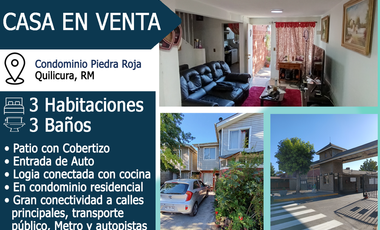 CASA EN CONDOMINIO QUILICURA - 3 H 3 B
