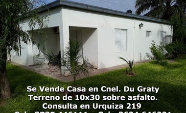 Se Vende Casa en Coronel Du Graty, Chaco- sobre asfalto