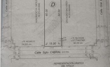 EXCELENTE TERRENO EN CARMEN  DE 900 MTS2
