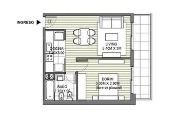 Departamento en venta de 1 dormitorio calidad prémium