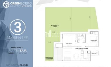 Departamento en venta de 3 ambientes en Belén de Escobar
