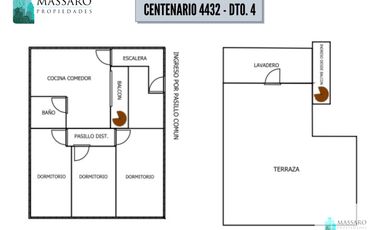 Ph en primer piso por escalera, 4 ambientes con terraza, Ciudadela Norte.
