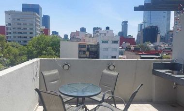 Renta Departamento amueblado en la Cuauhtémoc con Roof Garden privado