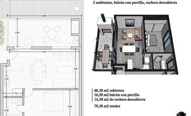 VENTA EN POZO - Departamento de 2 ambientes - Condominio El Tala