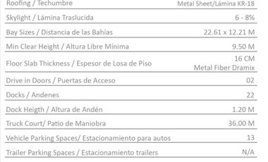 167,00 A 310,000 SF CDMX TEPOTZOTLAN Parque Ind. Teolopark FUDIR LR 041022