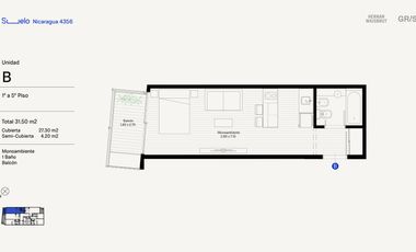 Departamento - Venta 3 ambientes con baulera -Palermo