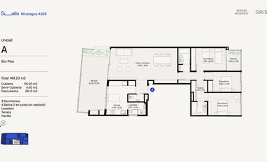 Departamento - Venta 3 ambientes con baulera -Palermo