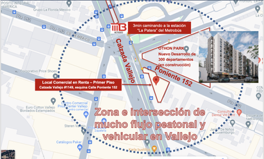 Local comercial en Renta calzada Vallejo