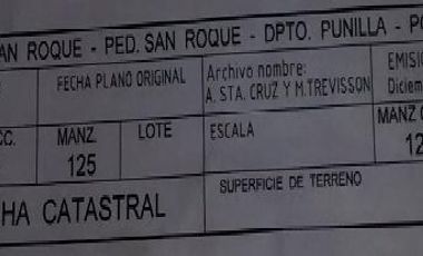 Lote  en Comuna San Roque, ubiación privilegiada, OPORTUNIDAD.