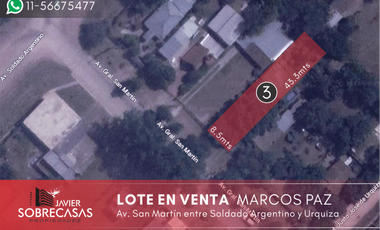 LOTE EN VENTA - Marcos Paz - Pcia. de Bs. As.