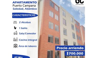 Se arrienda apartamento piso 1 Puerto Campana- Soledad
