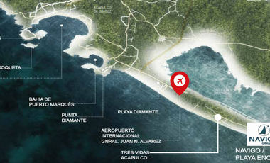 Terreno en venta frente a la playa en Acapulco Diamante