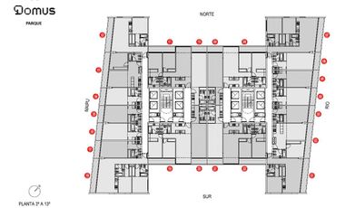 Venta 3 ambientes en piso alto. Domus Parque. Multiamenities. Gran parque