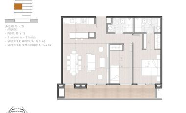 Venta Dpto 3 ambientes en pozo c/balcón en Canning
