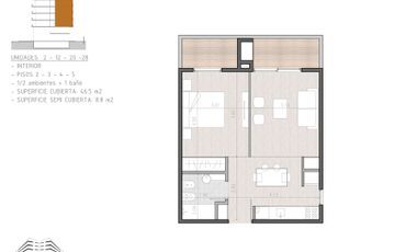 Venta Monoambiente en pozo con balcón en Canning