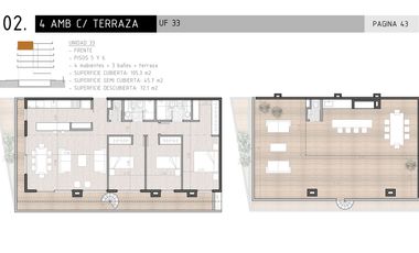 Venta Dpto 4 ambientes en pozo c/terraza Canning