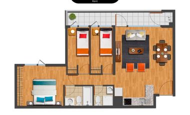 Amplio departamento 3D en Brisas del Sol