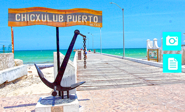 RENTA DE TERRENO EN ESQUINA , FRENTE AL MAR DE CHICXULUB PUERTO, PROGRESO