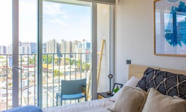 Arriendo Moderno Departamento, 2 dormitorios 1 baño, Ñuñoa.