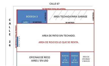 OFICINAS, PATIO Y BODEGA EN RENTA.