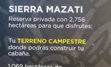 REMATE TERRENO EN VENTA EN FRACC. MONTE LOS FRAILES (MAZATI) EN TAPALAPA $3000,000 pesos.