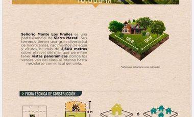 REMATE TERRENO EN VENTA EN FRACC. MONTE LOS FRAILES (MAZATI) EN TAPALAPA $3000,000 pesos.