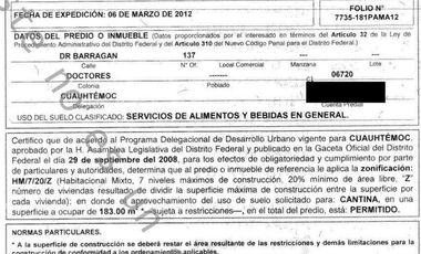 Terreno en venta para desarrollador en la colonia Doctores, Cuauhtémoc, CDMX.