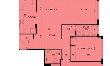 Departamento en Venta 2 ambientes San Isidro piso alto