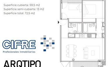 Departamento 2 ambientes Patio Balcón aterrazado Amenities.