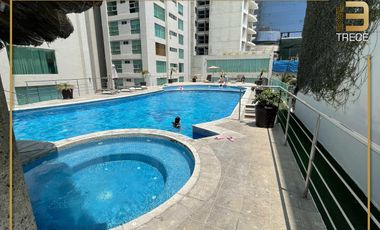 Departamento amueblado en planta baja con alberca en Boca del Río