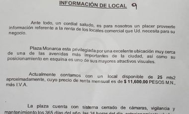 Local en centro comercial en renta en El Prado