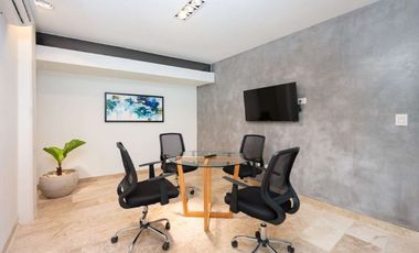 Oficina en renta de 27 m² equipada en edificio corporativo al norte de Mérida