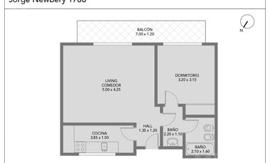 Semipiso en venta 2 ambientes 54m2 en La Imprenta/Cañitas - No apto crèdito