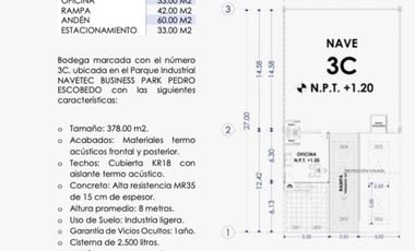 VENTA DE NAVE INDUSTRIAL SOBRE LA AUTOPISTA 57, M´ÉXICO QUERETARO