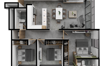 Departamento en venta en Mérida, San Pedro Cholul, 3 recámaras