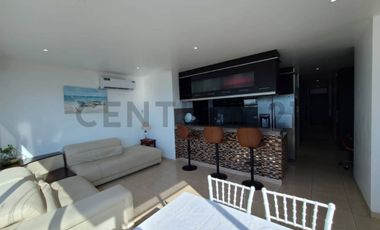 Venta Departamento Amoblado con Vista al Mar en Edificio Ana Capri, Salinas