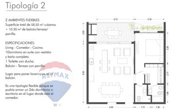 DEPARTAMENTO DOS AMBIENTES EN VENTA EN LA CALABRIA