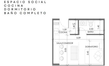 Venta Estudio amoblado y equipado. Punta Blanca. Sta Elena