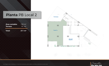 Renta oficina en Corporativo Río Nilo, Cuauhtémoc